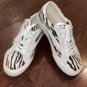 Madewell Sidewalk Low-Top Sneakers in Zebra Calf Hair